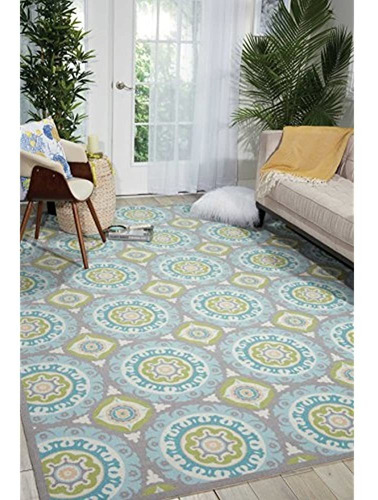 Nourison Snd16 Wav01 / Sun & Shade Boho Alfombra Vibrante Pa