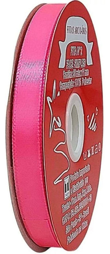 Fita De Cetim Trader 10mm Nº2 Com 50 Metros Seda Poliéster Cor 014 Pink Cítrico