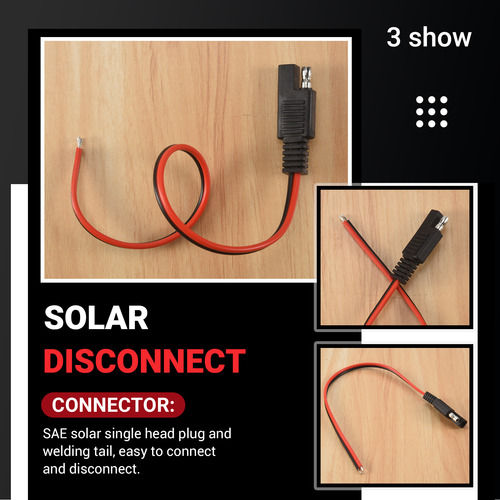 Cable De Extensión Sae De 18 Awg, 2 Pines, Conector Rápido S