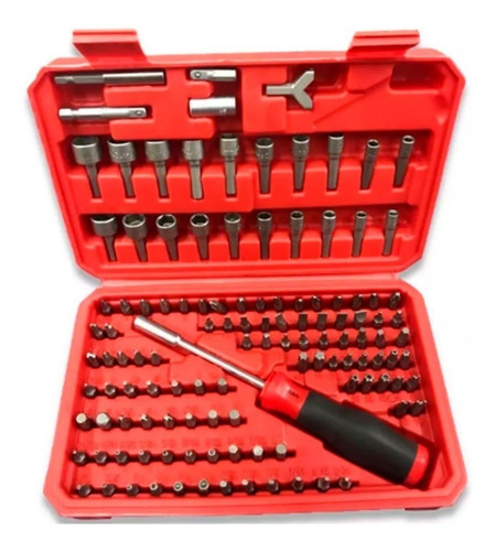 Imagen 3 de 4 de Caja Set 122 Puntas Udovo + Eje Flexible Con Prolongador