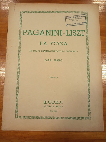 Paganini Liszt La Caza Partitura