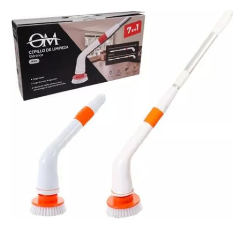 Cepillo De Limpieza Recargable Con 7 Cabezales Carga Usb Blanco