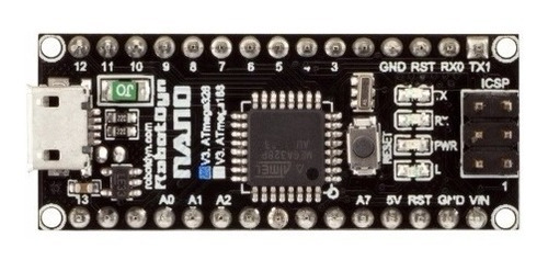 Arduino Nano V3, Black Edition, Negro , Microusb, Ch340g