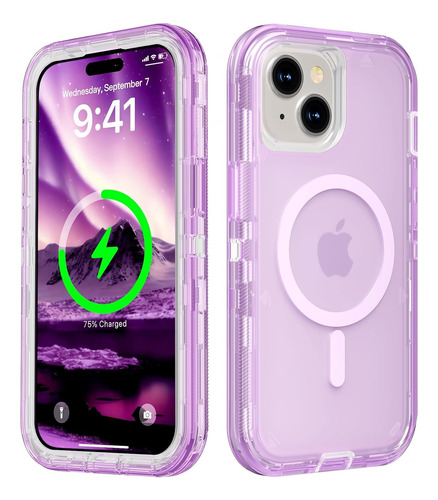 Funda Protector Para iPhone Con Magsafe 3 En 1 Uso Rudo Case 360