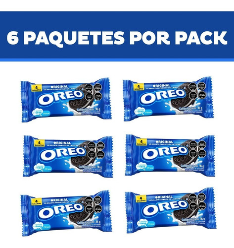 Galletas Oreo Sabor Original 6 Unidades De 36gr 216gr