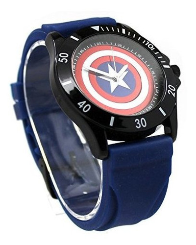 Reloj De Pulsera - Capitán América Shield Reloj De Hule (cta