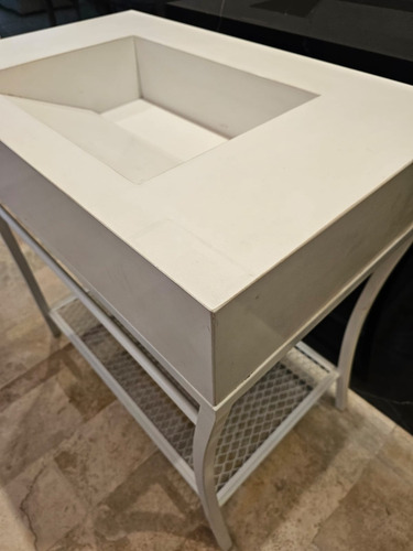 Vanitory Pura Stone Blanco Nube Hierro Blanco 80x50x85 Sale