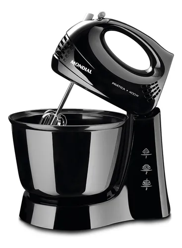 Batedeira Prática Mondial Preto 400W B-44-B