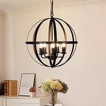 Comprar Lámpara Colgante De Techo Metal Iluminación  Globo 5 Luces