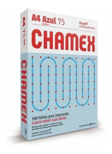 Resma Papel Chamex Color Celeste A4 75 Gr 500h 