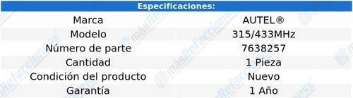 Sensor Presión Llantas Tpms Universal 315/433mhz Autel