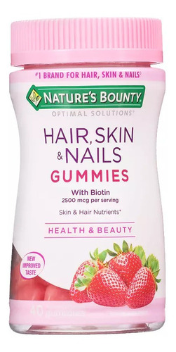 Hair Skin & Nails Gomitas Nature's Bounty 80u Biotina Pelo