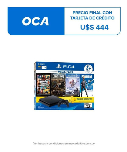Consola Playstation 4 Ps4 1tb Mega Pack Bundle 6 Bde 