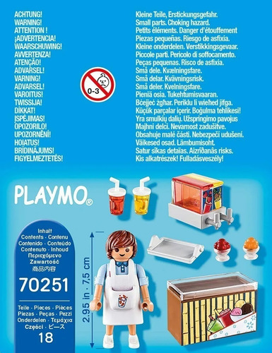 Imagen 5 de 7 de Playmobil Heladero Con Barra De Jugos Special Plus 70251 Edu