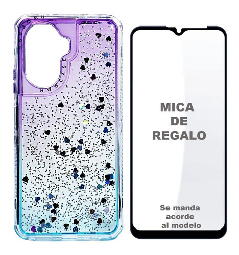 Funda Compatible Huawei Y70 Bicolor Brillo +mica