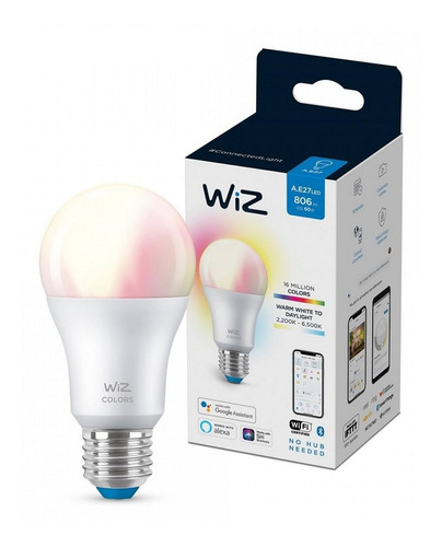 Pack 2 Unidades Lámparas Led Wiz Wifi Rgb Color 9w E27