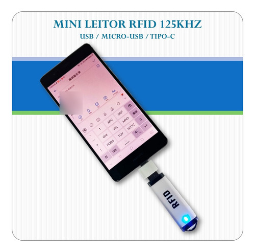 2x Mini Leitor Rfid Usb Android Linux Windows Typec - 125khz