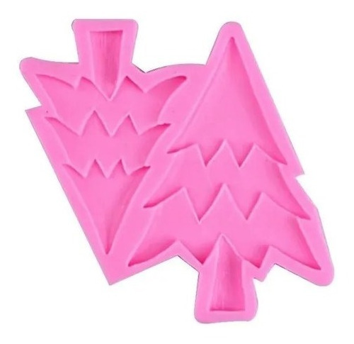 Molde Silicona 2 Pinos Fondant Porcelana Fria Resina Navidad