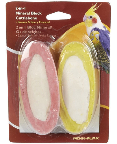 Penn-plax Banana Berry Cuttlebone Mineral Block Combo For