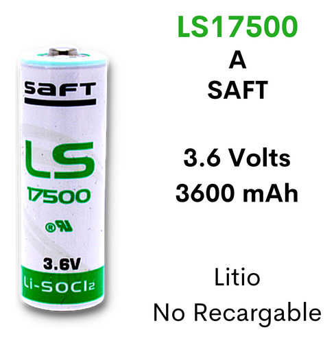 Pila Batería Saft Ls17500 Tipo Aa 3.6v 3.6ah Plc Cnc