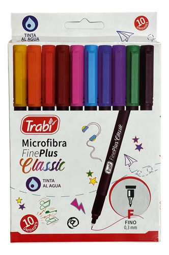 Microfibra Trabi Fine Liner Classic Caja X 10 Unidades