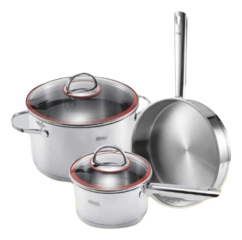 Batería De Cocina Ollas Acero Inoxidable De Primera 5 Pzs. 