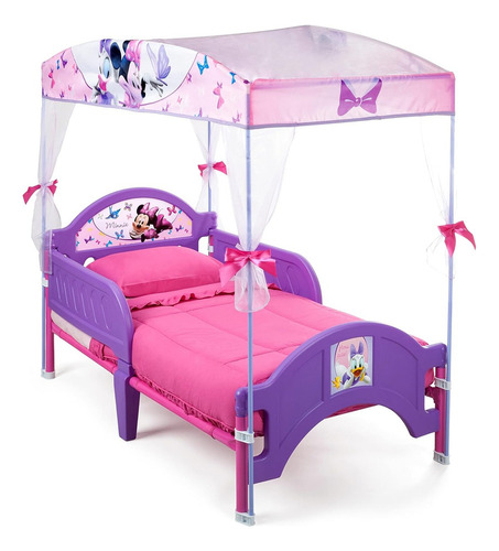 Delta Children cama cuna con toldo Minnie Mouse color rosa