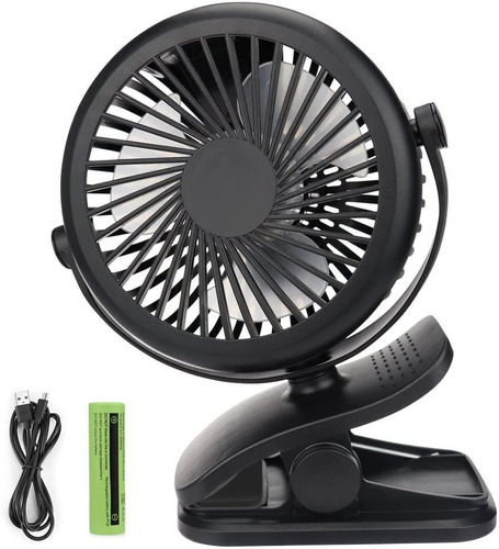 Ventilador Recargable Usb De 360 Grados P/cochecito De Bebé