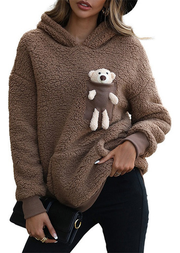 Sudadera Con Capucha De Mujer De Felpa Con Muñeco De Oso