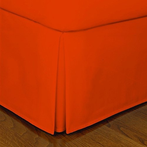 Crescent Bedding Falda De Cama Plisada De Color Naranja 