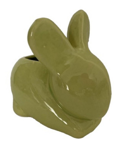 Figura Maceta Decorativa De Cerámica Mod. Conejo Chico