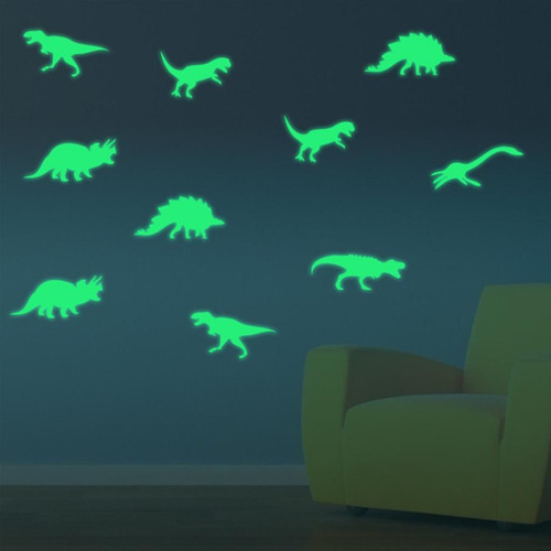 Etiqueta Na Escuridão Decoração Quarto 9x Dinossauro