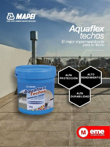Imagen 2 de 3 de Aquaflex Techo Fibra Blanco 20 Kg Mapei