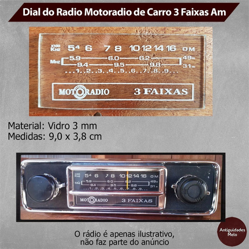 Vidro Dial Para O Radio Motoradio De Carro 3 Faixas Am