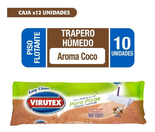 Caja X12 Un Trapero Piso Flotante C/ojal 10u Coco Virutex