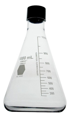 Matraz Erlenmeyer Con Tapa Rosca 1lt Kimax