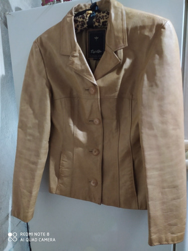 Campera De Cuero Talle S Marca Tabatha Color Mostaza