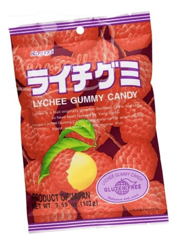 Caramelo de gelatina gomoso de lichi japonés, Kasugai, 102 g
