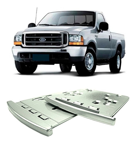 Moldura Painel Ford F-250 2 Din Mp5 De 2000 A 2011 Prata