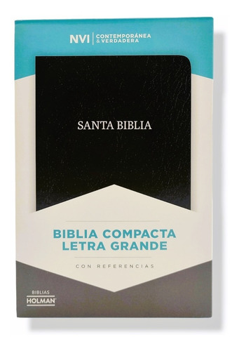 Imagen 3 de 9 de Nvi Biblia Compacta Letra Grande Negro Piel Con Indices