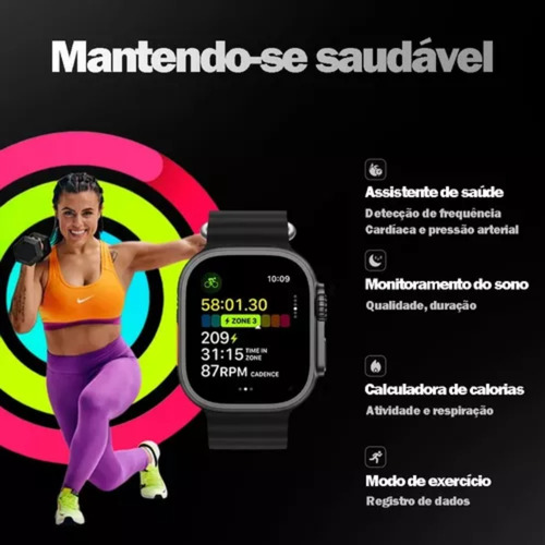 Smartwatch Amax Ultra Relógio Inteligente Com 2 Pulseiras