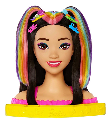 Muñeca Cabeza Para Peinar Barbie Mattel Cabello Negro