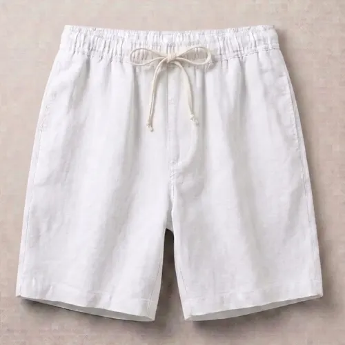 Short Linho Mauricinho Bermuda Praia Festa Reveillon Branco