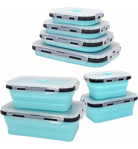 Plastic Food Storage Containers With Lids -4pc Silicone Coll