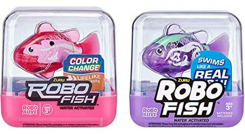 Jueguete Electronico - Zuru Robo Alive Fish-series1 2pk(lila