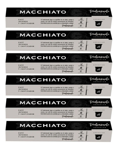Capsulas De Cafe Macchiato Tradizionale Pack X60