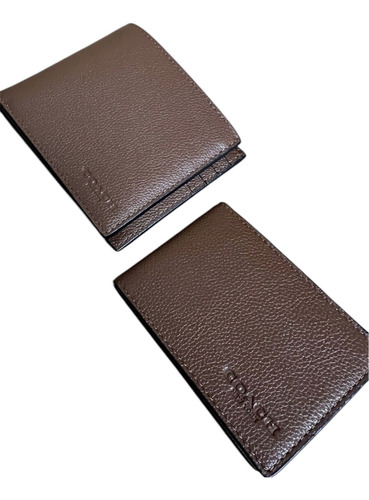 Cartera Coach Con Tarjetero Original Y Nueva Marrón Oscuro