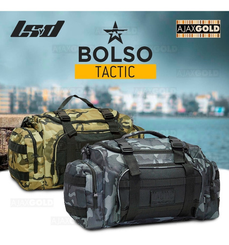 Imagen 8 de 8 de Bolso De Viaje Reforzado Camuflado Gym Deportivo Grande