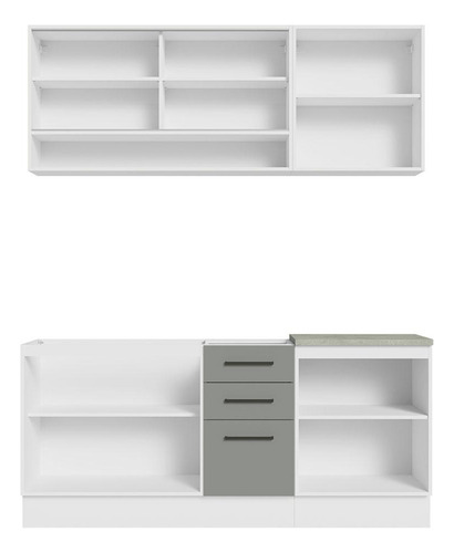 Madesa Agata Cocina Completa 180002 C Armá Balc S Color Blanco y Gris Bci Top