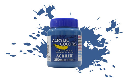 Tinta Acrílica Acrylic Colors Acrilex 250 Ml Cor Azul Ceruleo - 347